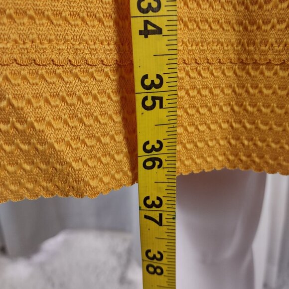 New York & Company Yellow Strapless Stretch Fit & Flare Smocked Waist Dress XXL - Picture 7 of 12